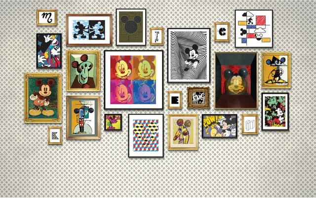 Komar Fototapete Vlies Mickey Art Collection Multicolor B: 400 cm, H: 250 cm - Bild 1