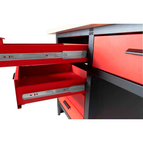 Holzmann-Maschinen Werkbank WT1700 mit 6 Schubladen und 1 Schrank, schwarz/rot, B/T/H: 200 x 600 x 81,5 cm - Bild 3