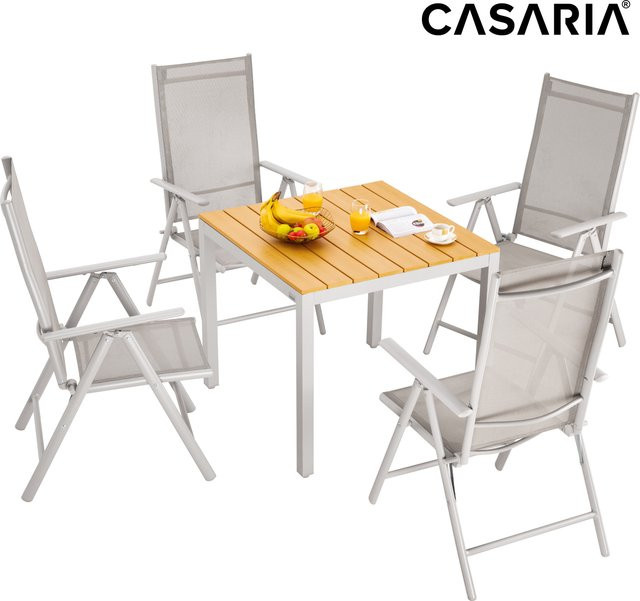 CASARIA Garten-Sitzgruppe Bern 5-teilig in Creme aus Aluminium und WPC - Bild 1