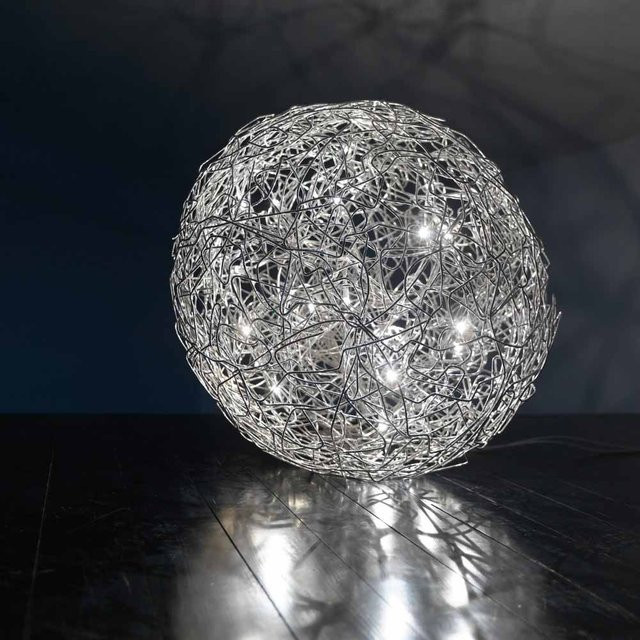 Catellani & Smith Fil de Fer F LED-Bodenleuchte aus Aluminium in Silber, Durchmesser: 70 cm - Bild 1