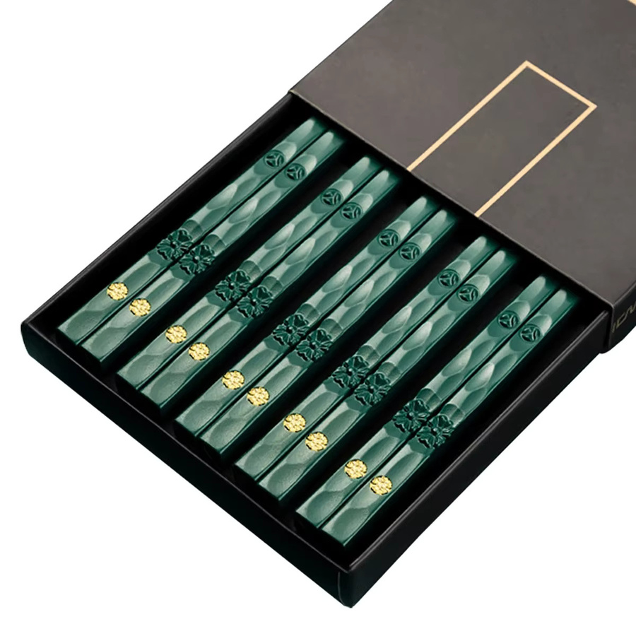 5 Paar AJOYOUS Essstäbchen aus Metall für Erwachsene, wiederverwendbare Sushi-Sticks aus Legierung - Bild 4