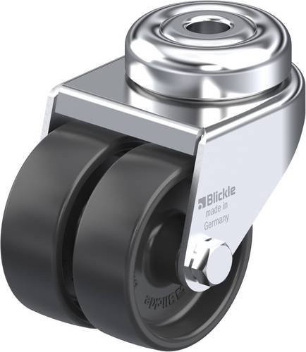 Blickle Doppel-Lenkrolle 106724LMDA-POA in Schwarz-Grau mit 50mm Rad-Durchmesser und 80kg Tragfähigkeit - Bild 1
