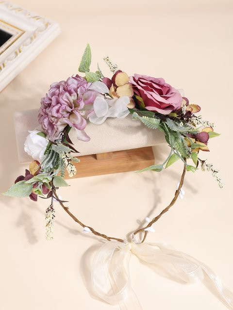 Vacat Haarschmuck Rosen-Hortensien-Girlande, Lila - Bild 1