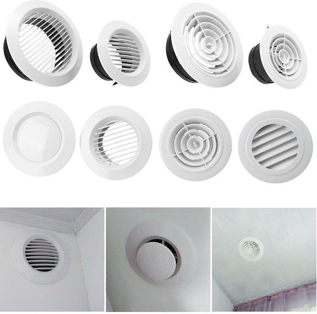 Runde Lüftungsabdeckung für Kanalventilation und Kühlergrill, Durchmesser: 150 mm, Farbe: Weiß - Bild 1