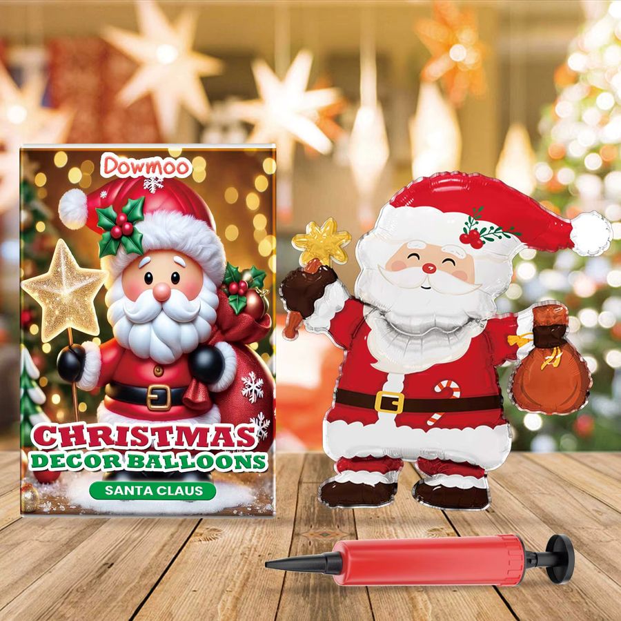 DOWMOO Weihnachts-Stehballon-Set mit Weihnachtsmann, Rentier und Weihnachtsbaum zur Dekoration für Familienfeiern - Bild 2