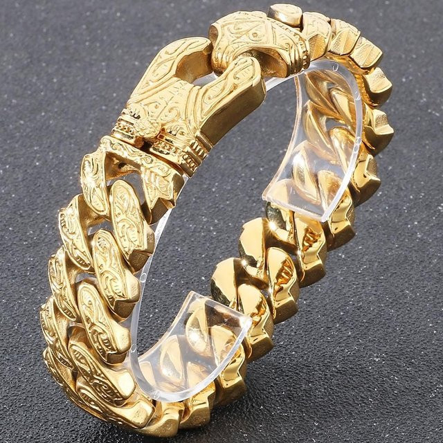 RX-Panjia Armband Edelstahl, Gold, Herren, 21 cm - Bild 1