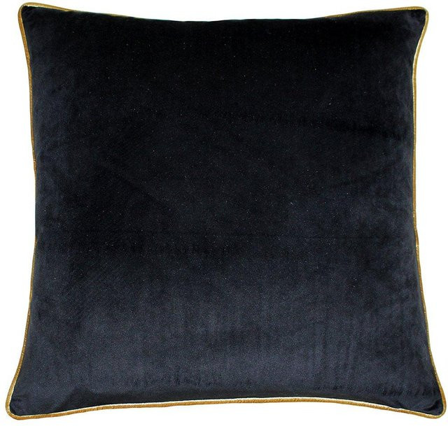 Paoletti Meridian Kissenbezug in Schwarz/Gold, quadratisch, B/H: 55 x 55 cm - Bild 1