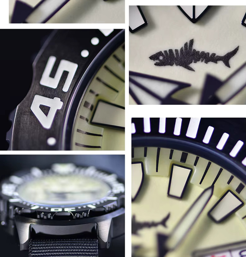 Heimdallr Automatikuhr, Edelstahl, Schwarz, Grün, 42 mm, Herren - Bild 3