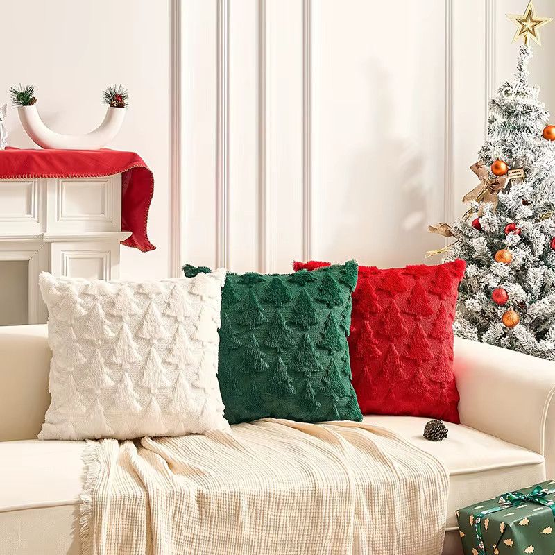 Beeinch Dekokissenbezug aus Plüsch in Grün für Sofa und Couch zur Weihnachtsdekoration - Bild 2