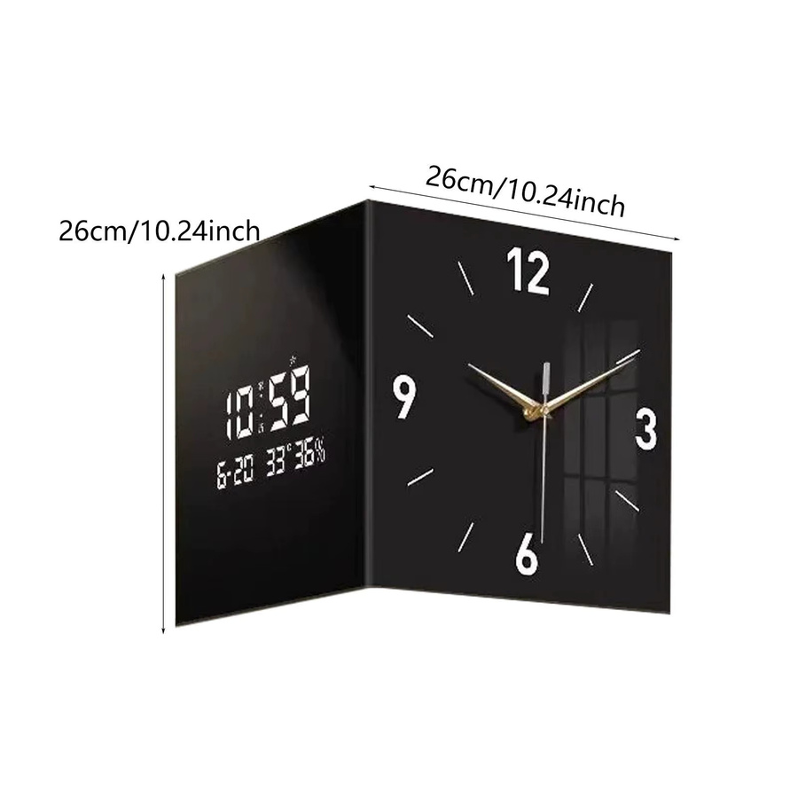 MagiDeal Eck-Digitaluhr in Pure White mit Datums- und Wochenanzeige zur Wandmontage - Bild 5