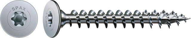 Spax Flachkopf Universalschraube für Holz mit Torx-Antrieb, Farbe Silber, Durchmesser: 4 mm, Länge: 16 mm, 70 Stück - Bild 1