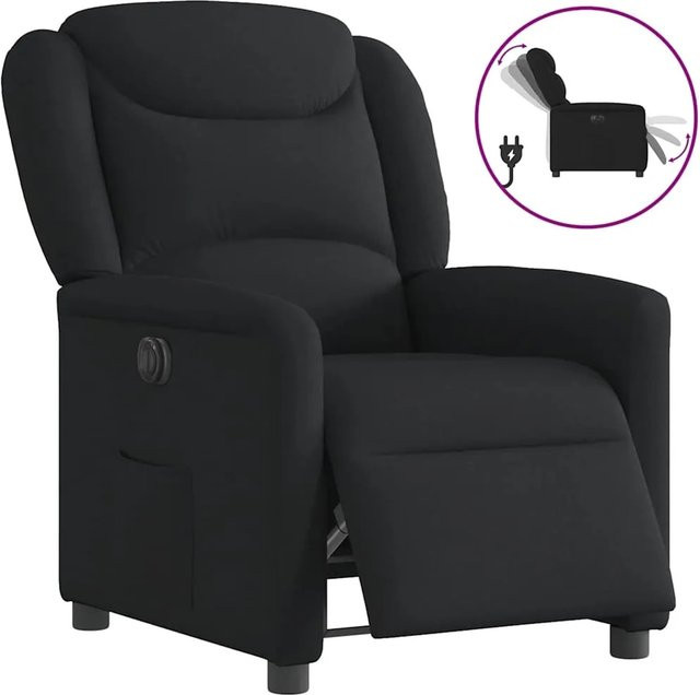 vidaXL Elektrischer Relaxsessel in Schwarz aus Stoff mit Armlehnen - Bild 1
