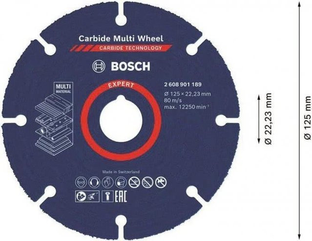 Bosch Expert Carbide Multi Wheel Trennscheibe Blau Durchmesser: 125 mm - Bild 2