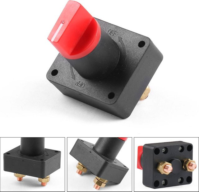 Dynoracing Mini Tragbarer Batterie-Isolationsschalter 12V 100A Wasserdichter Cut-Off-Schalter für Auto, Lkw, Boot und Camper - Bild 1