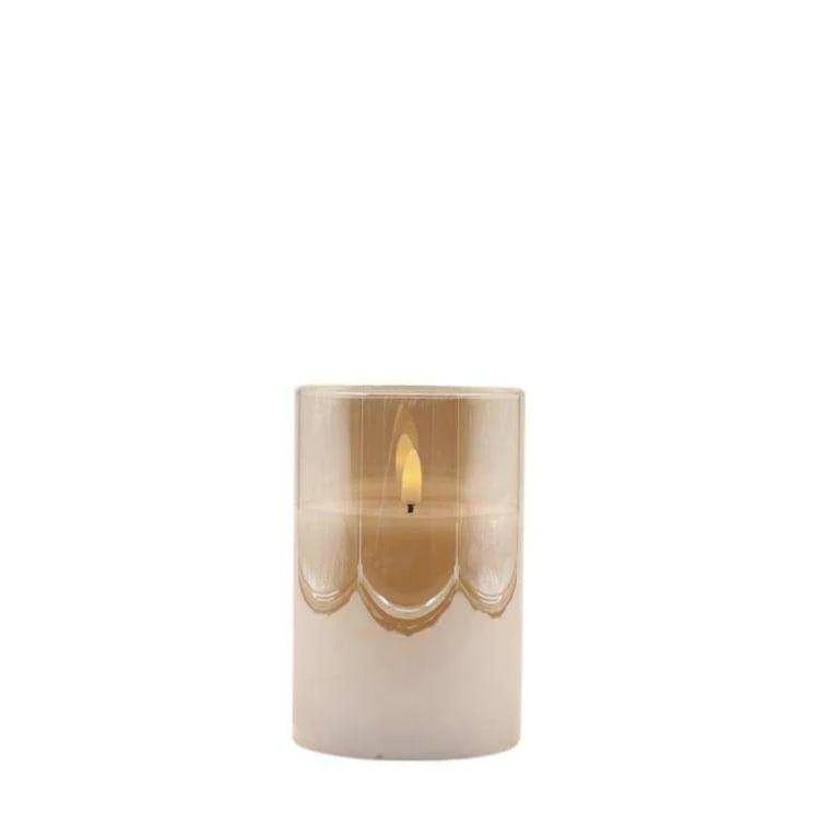 Mansion atmosphere LED-Kerze in Gold, zylindrisch, B/T/H: 10 x 10 x 15 cm - Bild 1