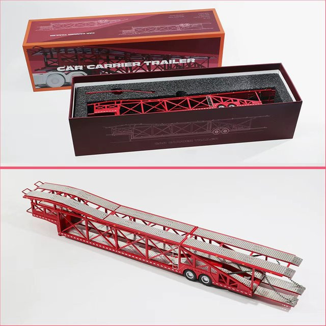 WELLY Chinesischer Autotransporter-Anhänger, Modell, 1:64 Maßstab, Metall - Bild 1