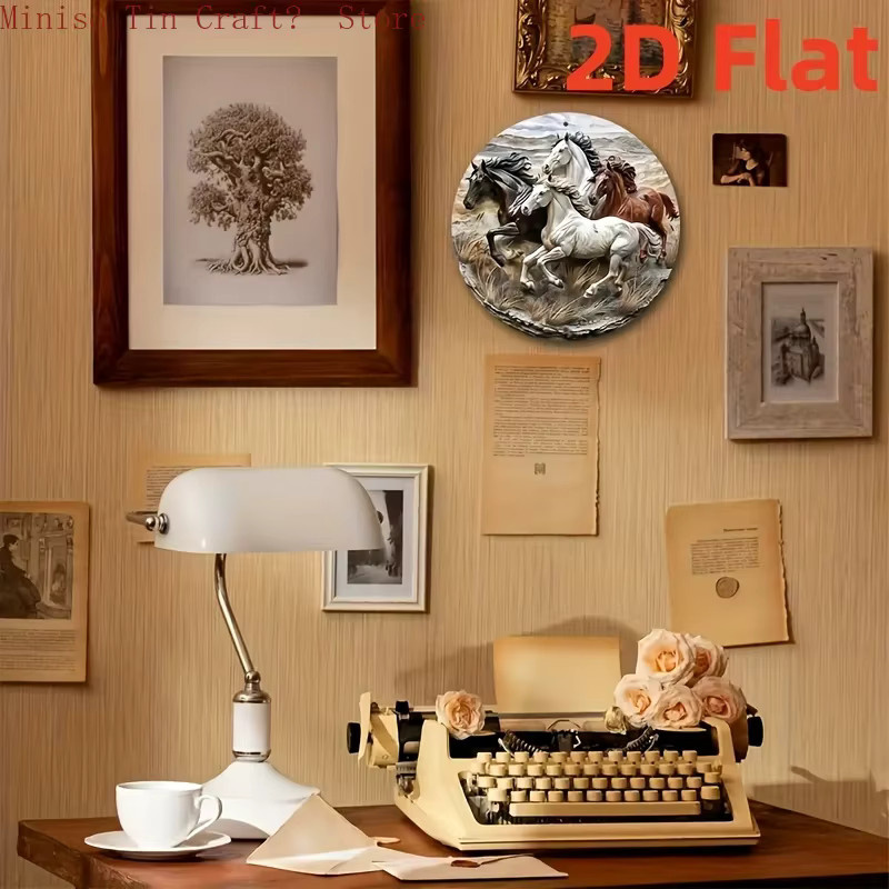 Potdemiel Rundes Blechschild im Vintage-Stil, Mehrfarbig, Durchmesser: 20 cm - Bild 4