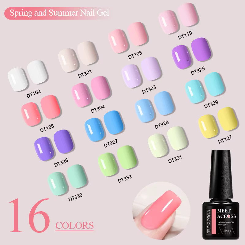 MEET ACROSS Macaron Color Gel Nagellack, Glänzend - Bild 2