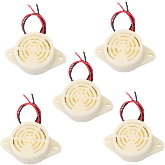 AOKIN 5er Set Elektronischer Summer SFM-27 High-Dezibel 95 dB Dauerton in Weiß, 3–24 V - Bild 1