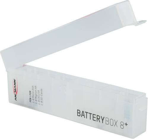 Ansmann Foto Plus 8 Batteriebox für AAA, AA und CR123, transparent, B/T/H: 160 x 22 x 55 mm - Bild 1