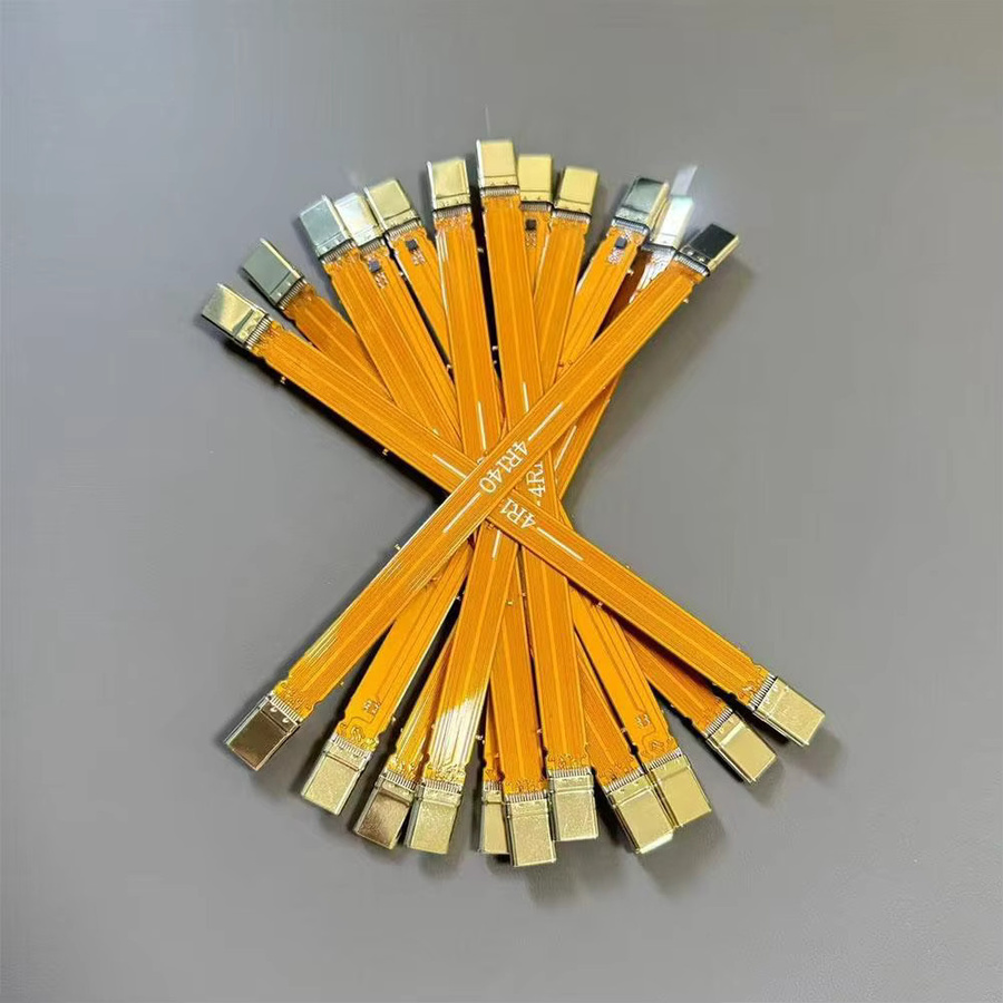 USB4 Typ C Datenlade-Verlängerungskabel mit PD240W und flexiblem FPC-Doppelkopf in Gelb und Orange - Bild 2
