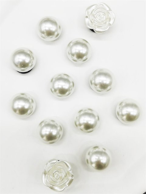 LIN KING Schuh Charms, Perle, Blumen, Weiß, Damen - Bild 1