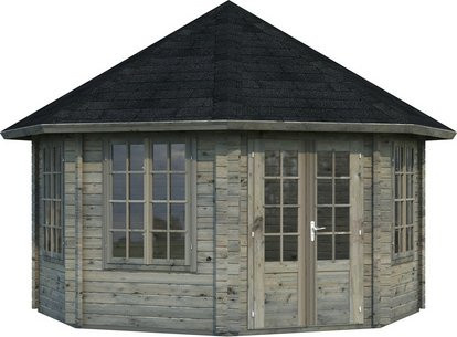 Palmako Holz-Pavillon Hanna Grau tauchgrundiert B/T/H: 421 x 421 x 371 cm - Bild 2