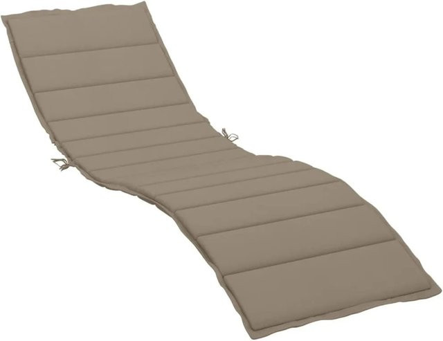 vidaXL Sonnenliegen-Auflage aus Oxford-Gewebe in Taupe, B/T/H: 200 x 70 x 3 cm - Bild 1