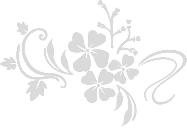 CosyHome Wandspiegel mit floralem Design aus Kunststoff in Silber und Weiß - Bild 1