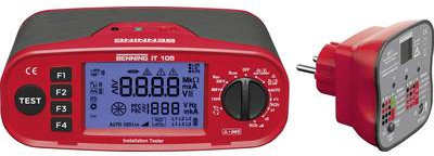 Benning Installationstester IT 105 und Steckdosentester SDT 1 VDE-Prüfgerät in Rot - Bild 1