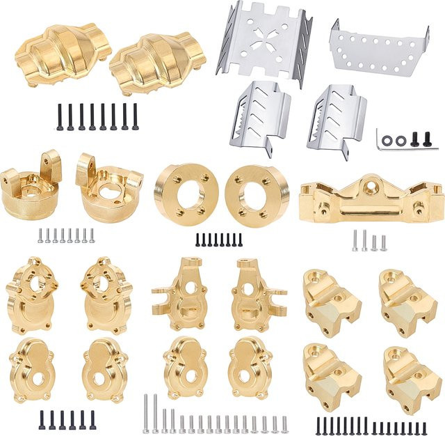 YiKong RC Crawler Upgrade-Zubehör, Messing-Vorderlenkgruppe, Hinterachs-Halterung, Gegengewicht, Metall - Bild 1