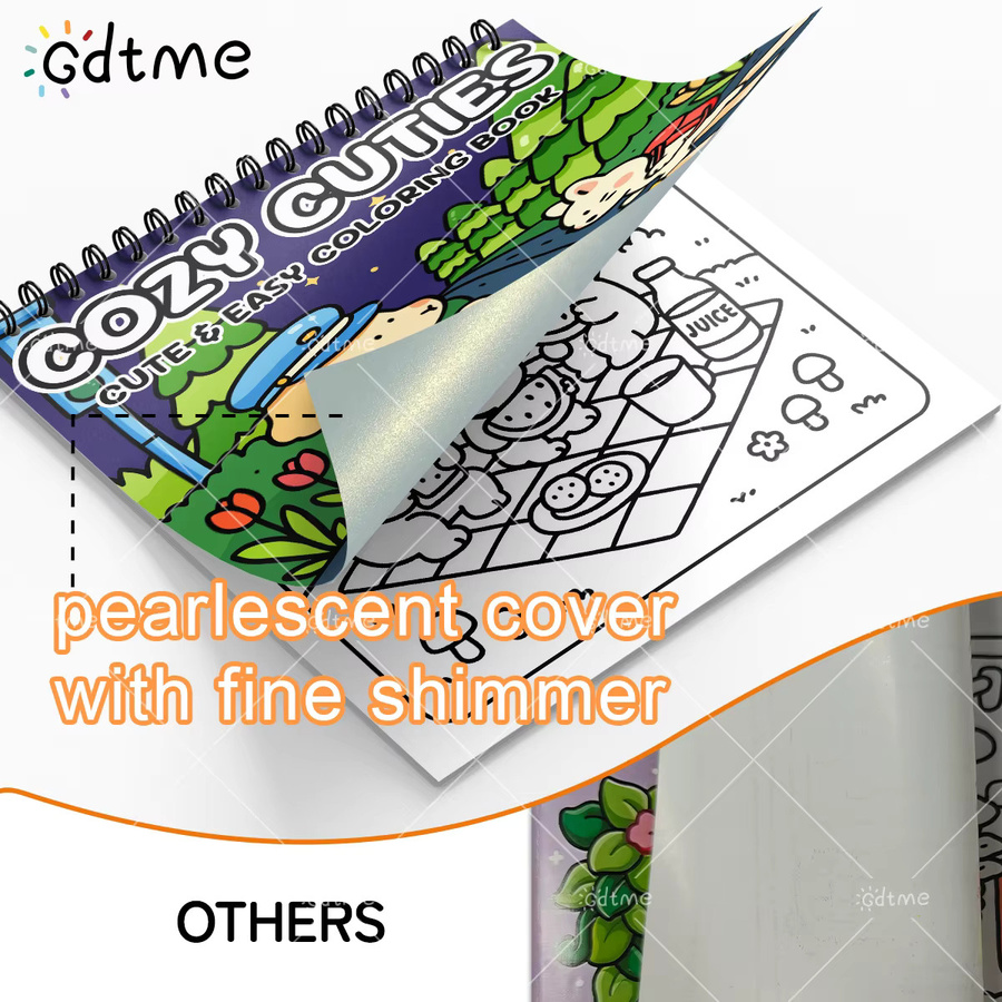 COZY CUTIES Malbuch für Erwachsene mit Spiralbindung, 24 Seiten, buntes DIY-Zeichenbuch zur Stressabbau für Jugendliche und Erwachsene - Bild 2