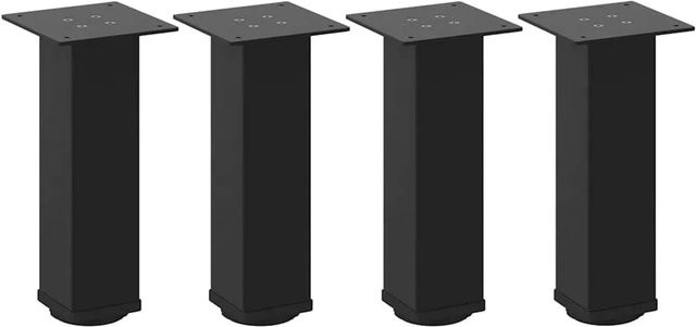 vidaXL Couchtischbeine Set aus 4 Stück in Schwarz Matt aus Stahl, Höhe: 44 cm - Bild 1