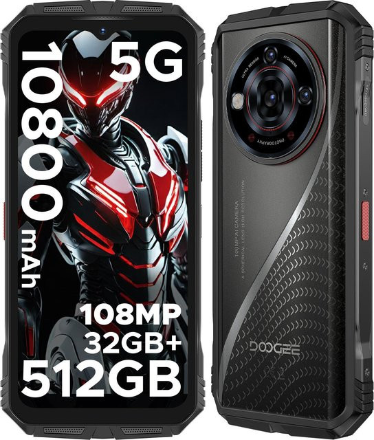 DOOGEE S118 PRO Robustes 5G Smartphone in Silber mit 512 GB Speicher, 6,6 Zoll FHD+ 120Hz Display, 10800mAh Akku und 108MP Kamera mit Nachtsicht, NFC und WiFi 6 - Bild 1
