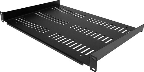 StarTech.com 1HE Netzwerkschrank Fachboden, perforierte Rack Ablage für Serverschränke, Tiefe: 30 cm, Schwarz - Bild 1