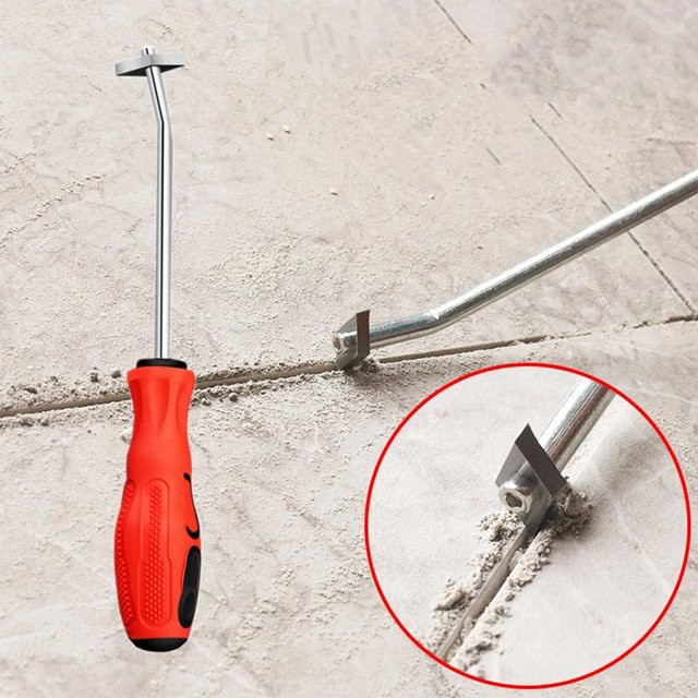 Keramik Fliesen Mörtel Entferner und Fugenreiniger aus Stahl in Rot, Durchmesser: 3,1 mm, Länge: 225 mm - Bild 1