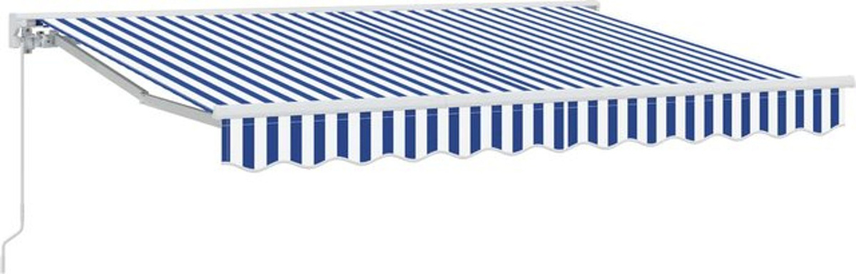 Manuell einziehbare Markise vidaXL in Blau und Weiß, B/H: 300 x 250 cm - Bild 1