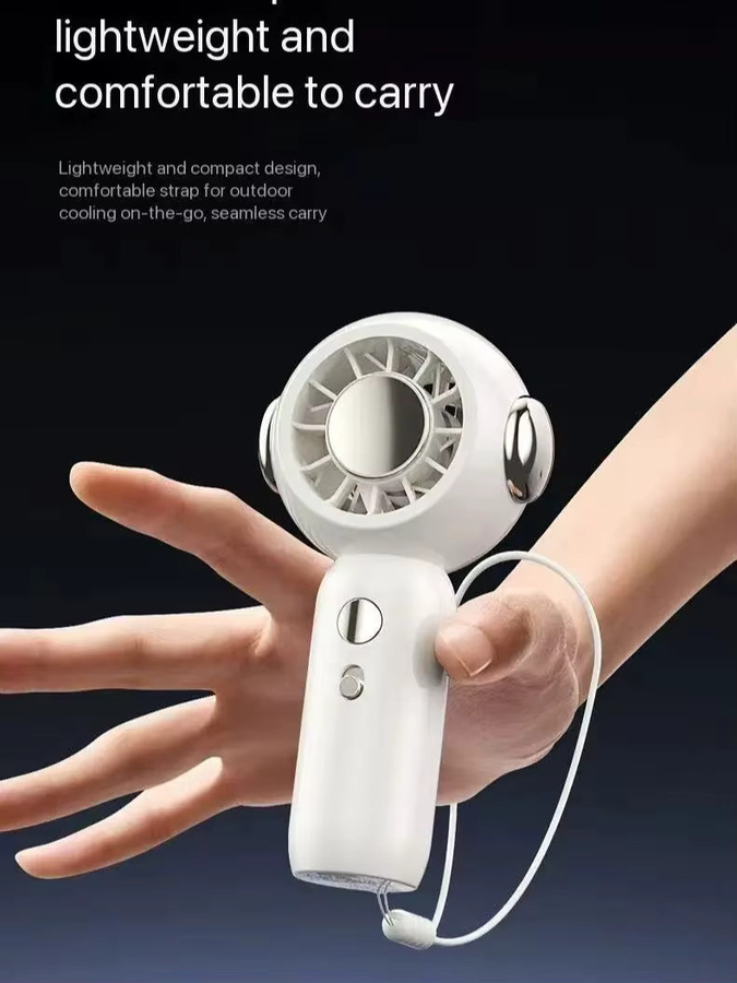 MEET SUN Tragbarer Mini-Handventilator in Weiß mit hoher Windleistung und langer Akkulaufzeit - Bild 6