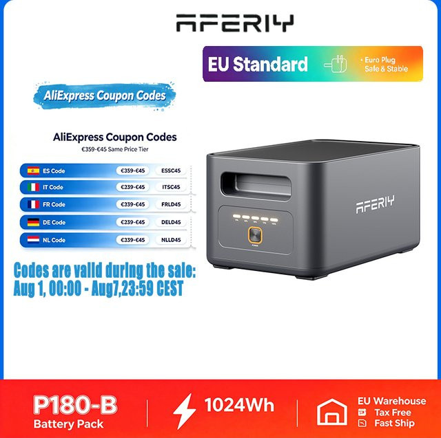AFERIY Nomad 1800 Pro Zusatz-Akkupack Erweiterungsakku mit 1024Wh in Silber/Grau - Bild 1