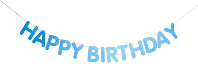 Rico Design Paper Poetry Girlande Happy Birthday Magic Rainbow in Blau - Bild 1