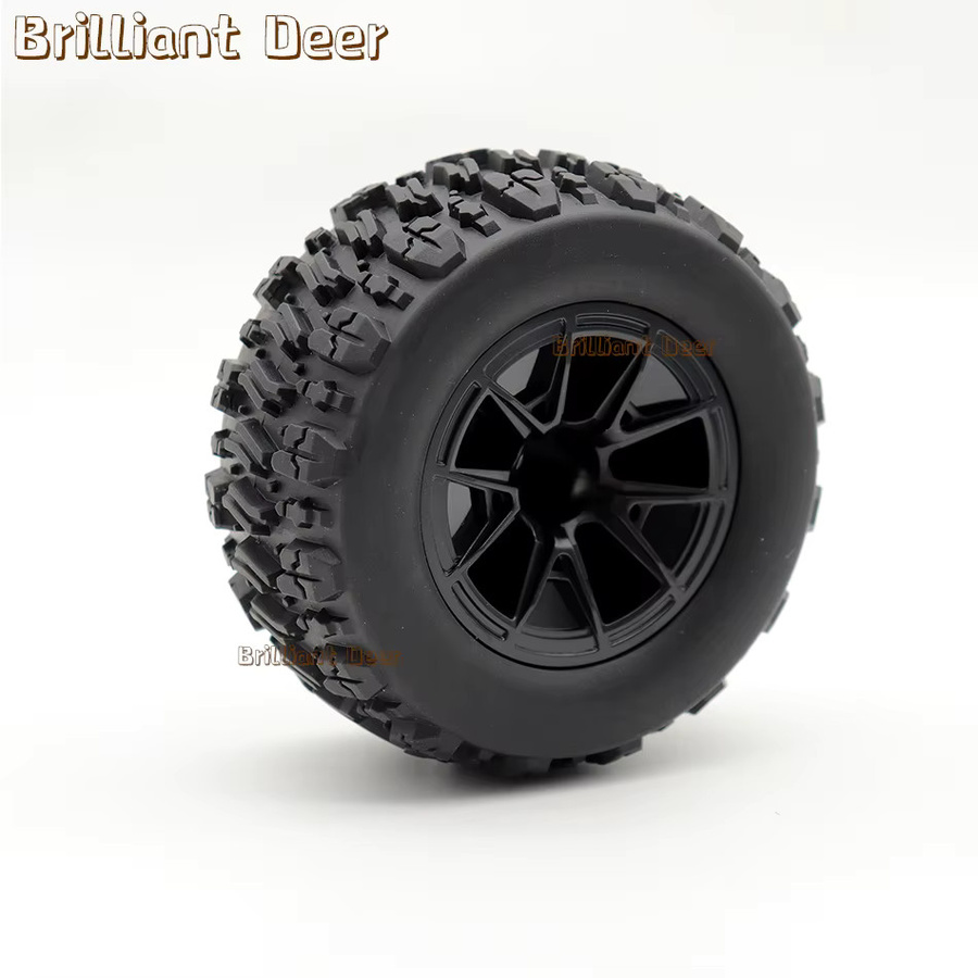 Brilliant Monster Truck Reifen, 4-teiliges Set, 90mm, Off Road Buggy Gummiräder, 12mm Sechskantnaben, für 1/14 Wltoys 144010 MJX Hyper Go 14209 14210 RC-Auto - Bild 2