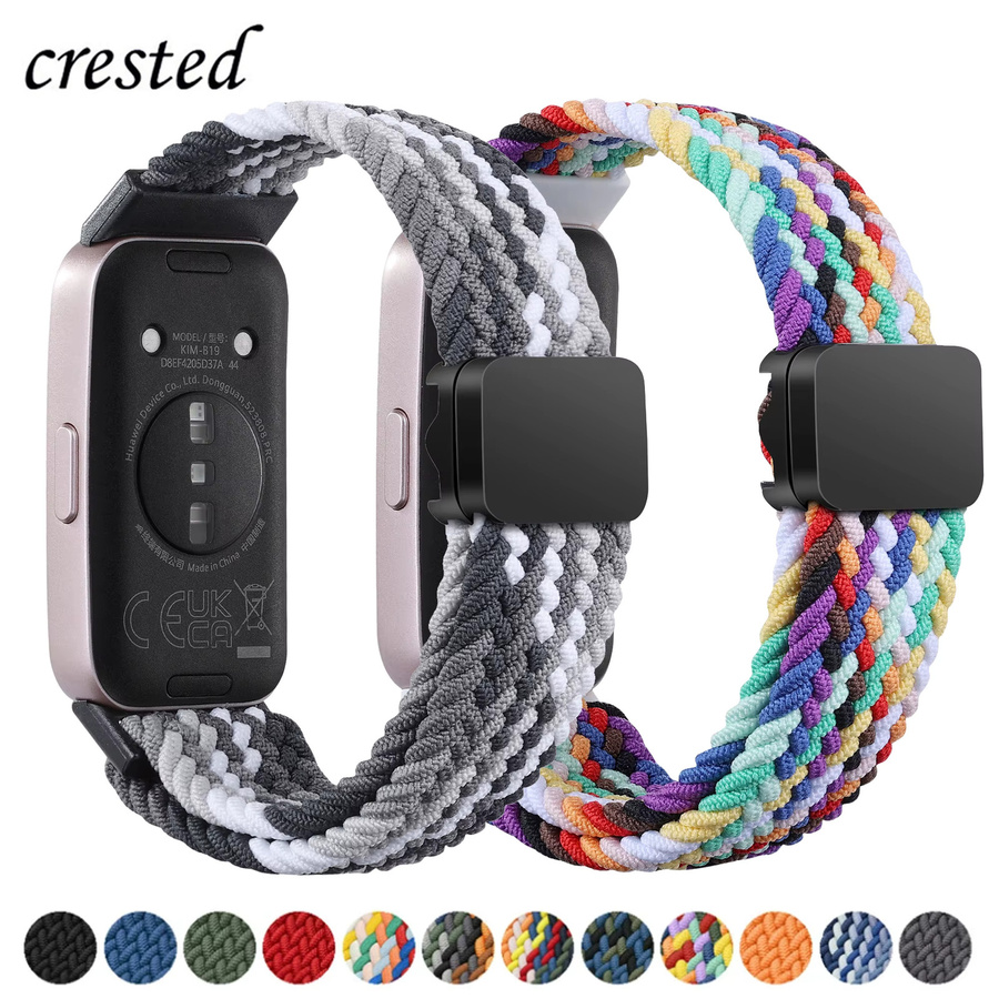 Armband für Huawei Band 8 9 10, elastisch, magnetisch, geflochten, Schwarz, Unisex - Bild 3
