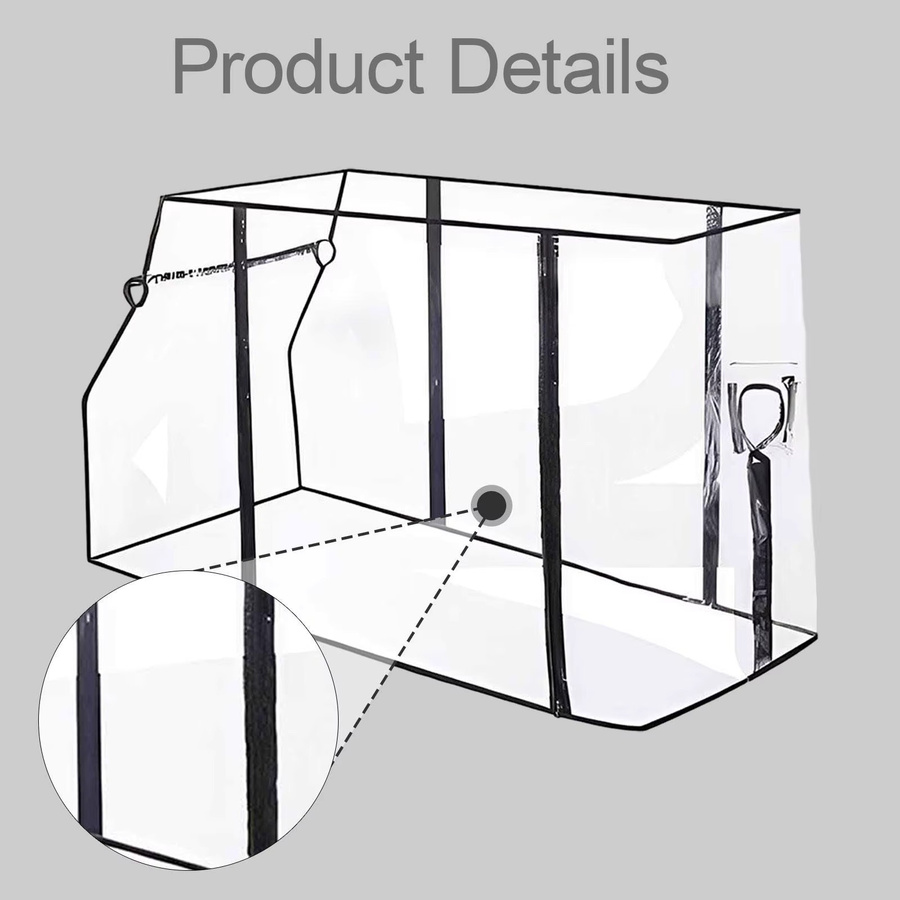 Serenable Transparente Wagen-Regenhülle aus PVC mit beidseitigem Reißverschluss für Outdoor-Camping - Bild 1