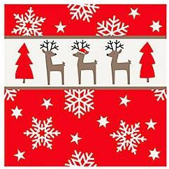 Papstar Rudi Servietten, 3-lagig, Recyclingpapier, mehrfarbig, B: 33,0 cm x H: 33,0 cm, 20 Stück - Bild 1
