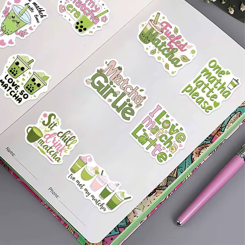 50 Stück CHENJ Matcha Girly DIY Aufkleber, wasserdichte Scrapbooking Aufkleber in Multicolour - Bild 2