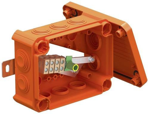 OBO Bettermann Abzweigkasten mit Schraubklemmen, halogenfrei, orange, L: 15,0 cm, B: 11,6 cm - Bild 1