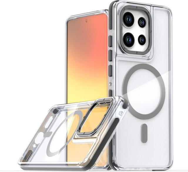 Stoßfeste magnetische transparente Hülle für Motorola Moto G55 kompatibel mit MagSafe - Bild 1