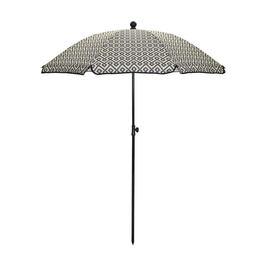 House Doctor Strand- und Gartenparasol Schwarz mit zentralem Mast, Durchmesser: 180 cm - Bild 1