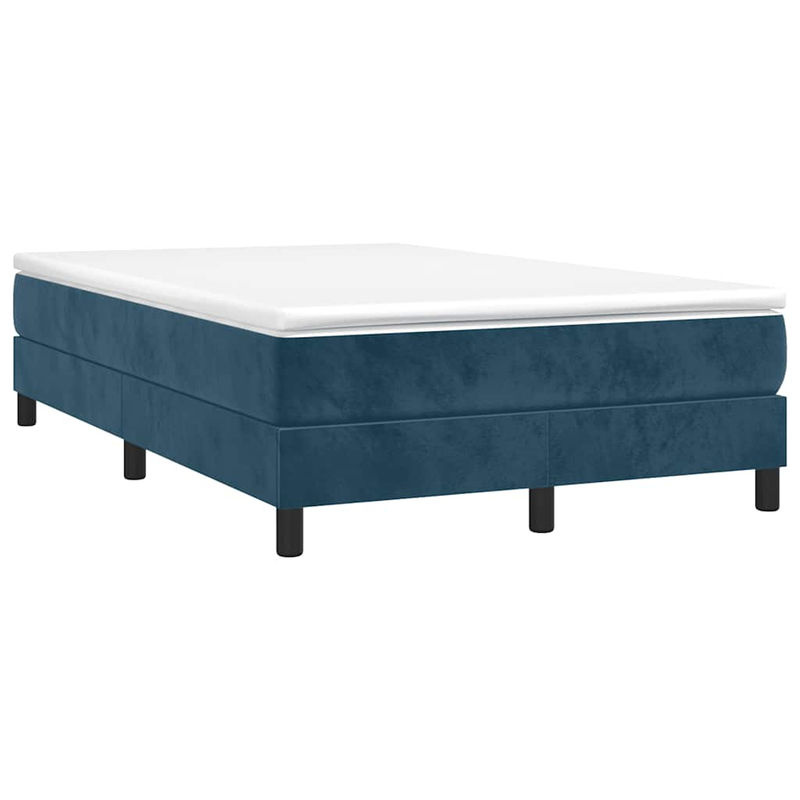 vidaXL Boxspringbett aus Samt in Dunkelblau, B/T/H: 120 x 200 cm - Bild 2