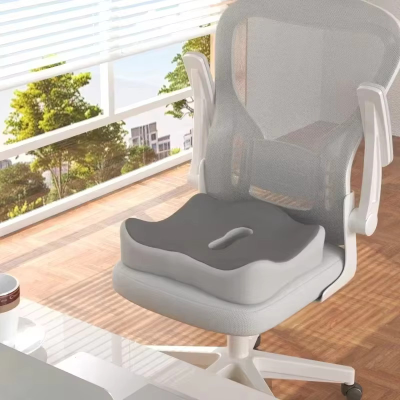 Ergonomisches HTMCK Sitzkissen und Rückenpolster aus atmungsaktivem Memory-Schaum in Grau mit waschbarem Bezug - Bild 1